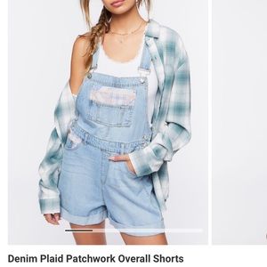 Forever 21 Patchwork Overall Shorts